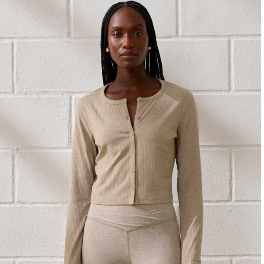 YPB Active Rib Button-Up Cardigan